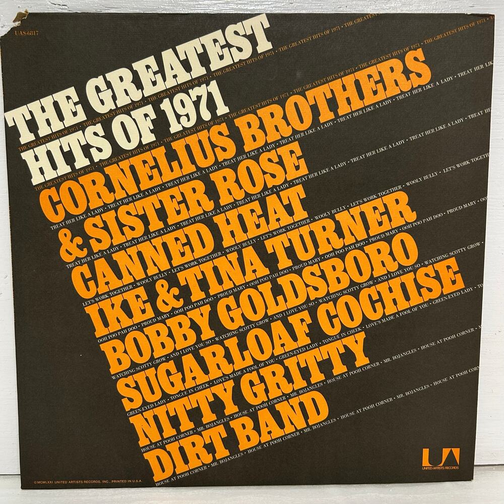 The Greatest Hits of 1971 Vintage Vinyl LP United Artists